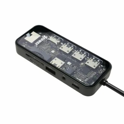 XPower HI10 10 In 1 92W PD Type-C Hub - Transparent Grey